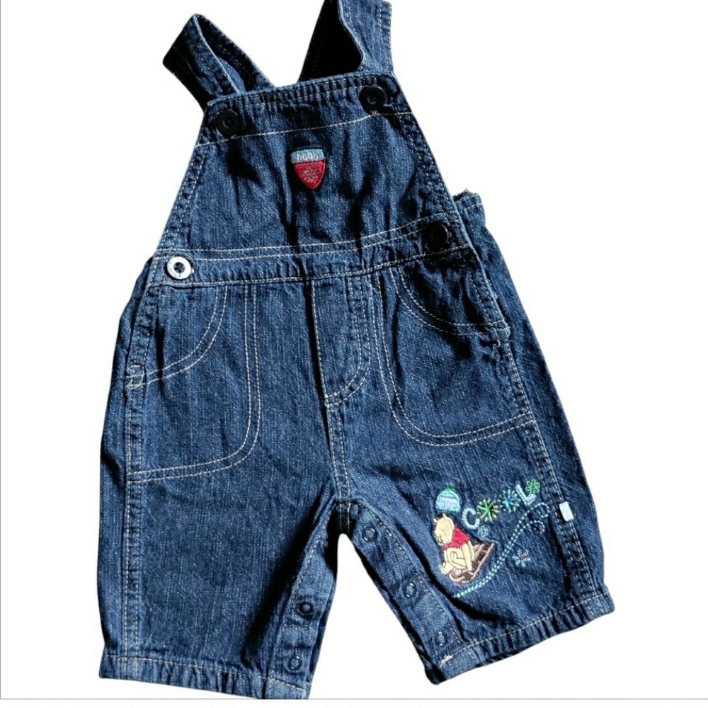 Vintage Winnie The Pooh Embroidered Blue Jean Overalls